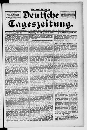 Deutsche Tageszeitung on Jan 24, 1899