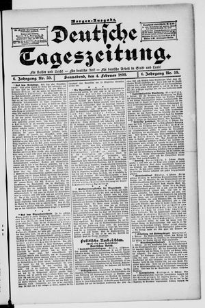 Deutsche Tageszeitung on Feb 4, 1899