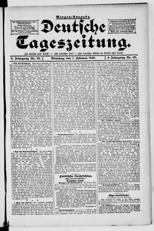 Deutsche Tageszeitung vom 07.02.1899