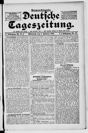 Deutsche Tageszeitung vom 08.02.1899