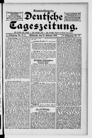 Deutsche Tageszeitung vom 15.02.1899