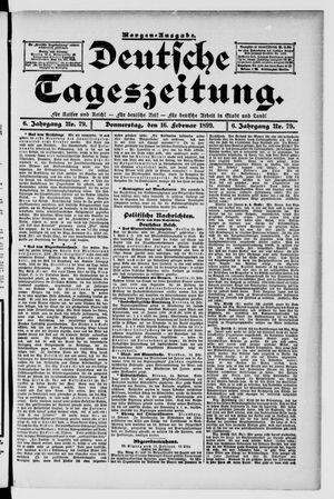 Deutsche Tageszeitung on Feb 16, 1899