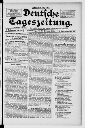 Deutsche Tageszeitung on Feb 16, 1899
