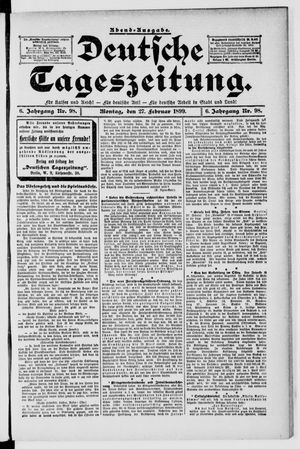 Deutsche Tageszeitung on Feb 27, 1899
