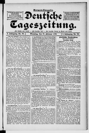 Deutsche Tageszeitung vom 28.02.1899