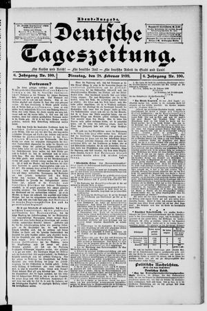 Deutsche Tageszeitung vom 28.02.1899