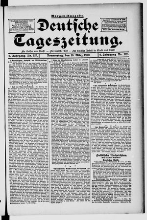 Deutsche Tageszeitung on Mar 16, 1899