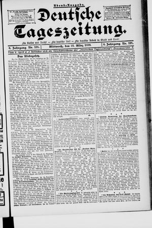 Deutsche Tageszeitung vom 22.03.1899