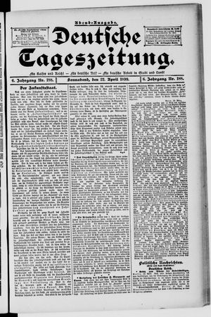 Deutsche Tageszeitung on Apr 22, 1899