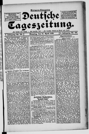 Deutsche Tageszeitung vom 25.04.1899