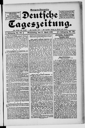 Deutsche Tageszeitung vom 27.04.1899