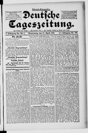 Deutsche Tageszeitung vom 27.04.1899