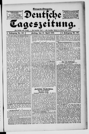 Deutsche Tageszeitung vom 28.04.1899