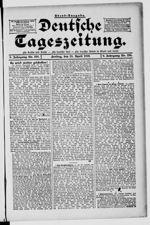 Deutsche Tageszeitung vom 28.04.1899