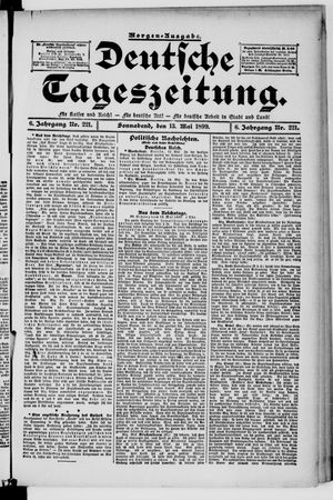 Deutsche Tageszeitung on May 13, 1899