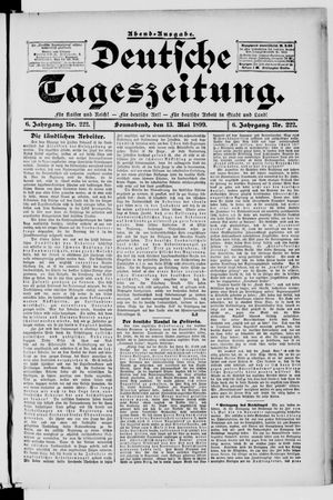 Deutsche Tageszeitung on May 13, 1899
