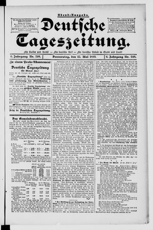 Deutsche Tageszeitung vom 25.05.1899