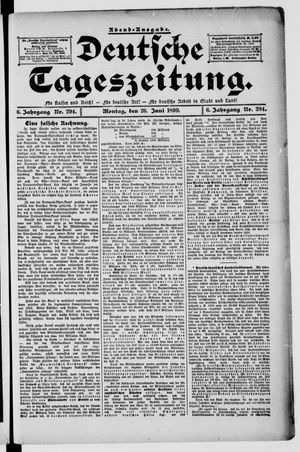 Deutsche Tageszeitung on Jun 26, 1899