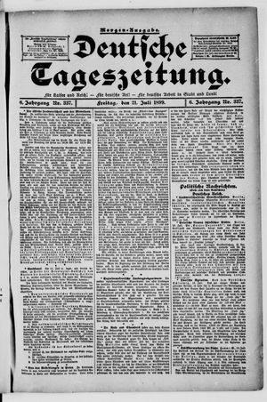 Deutsche Tageszeitung vom 21.07.1899