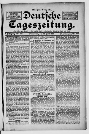 Deutsche Tageszeitung vom 22.07.1899