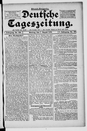 Deutsche Tageszeitung vom 07.08.1899
