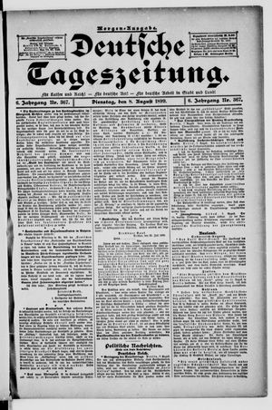Deutsche Tageszeitung on Aug 8, 1899