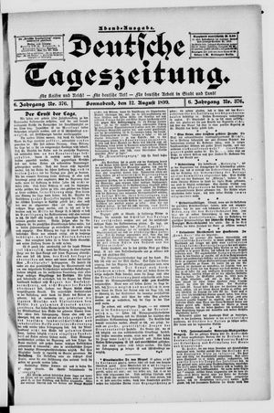 Deutsche Tageszeitung vom 12.08.1899