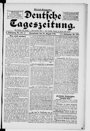 Deutsche Tageszeitung vom 19.08.1899