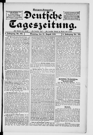 Deutsche Tageszeitung vom 22.08.1899