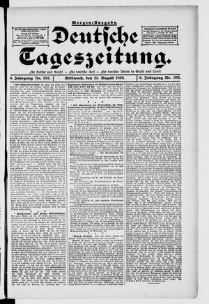 Deutsche Tageszeitung vom 23.08.1899