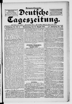 Deutsche Tageszeitung vom 24.08.1899