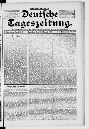 Deutsche Tageszeitung vom 27.08.1899