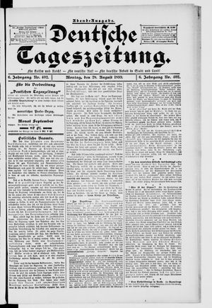 Deutsche Tageszeitung vom 28.08.1899