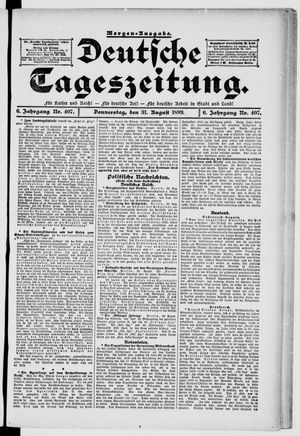 Deutsche Tageszeitung vom 31.08.1899