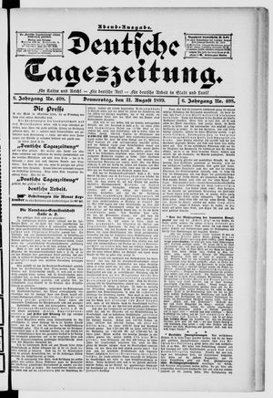 Deutsche Tageszeitung vom 31.08.1899