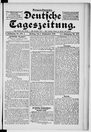 Deutsche Tageszeitung vom 01.09.1899