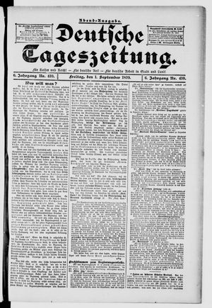 Deutsche Tageszeitung vom 01.09.1899
