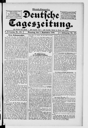 Deutsche Tageszeitung vom 05.09.1899