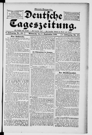 Deutsche Tageszeitung vom 06.09.1899