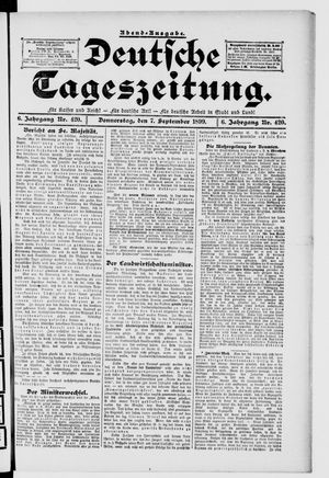 Deutsche Tageszeitung vom 07.09.1899