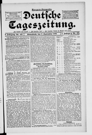 Deutsche Tageszeitung vom 09.09.1899