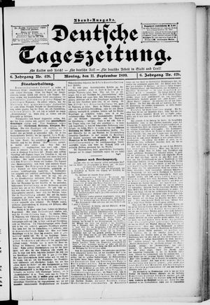 Deutsche Tageszeitung vom 11.09.1899
