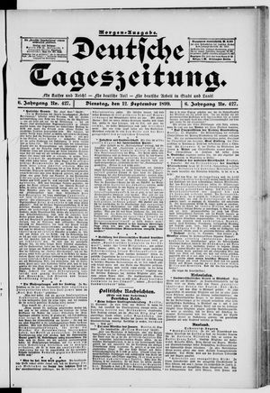 Deutsche Tageszeitung vom 12.09.1899