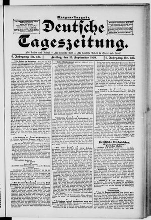 Deutsche Tageszeitung vom 15.09.1899