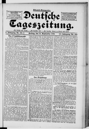 Deutsche Tageszeitung vom 15.09.1899