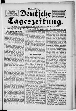 Deutsche Tageszeitung vom 16.09.1899
