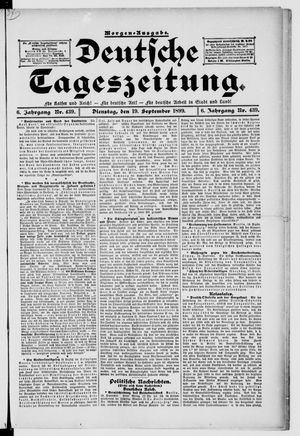 Deutsche Tageszeitung vom 19.09.1899
