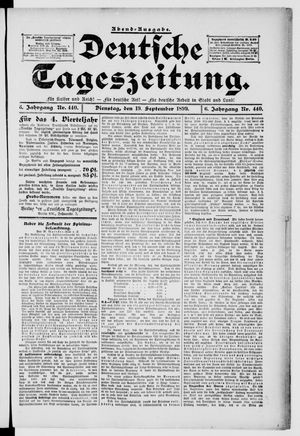 Deutsche Tageszeitung vom 19.09.1899