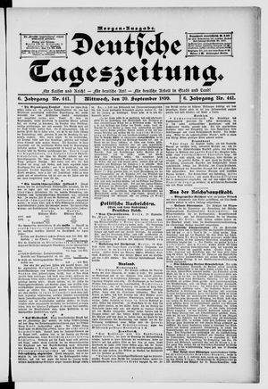 Deutsche Tageszeitung vom 20.09.1899