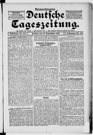 Deutsche Tageszeitung vom 22.09.1899